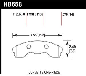 Chevrolet Corvette Brake Pads - Front - Hawk Performance - Performance Ceramic - `06-`10